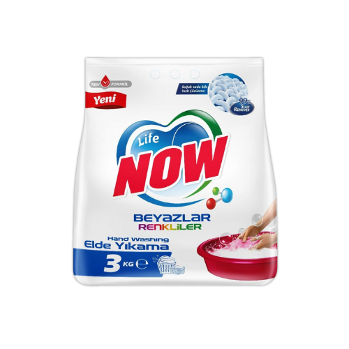 Life Now Toz Deterjan – Beyazlar ve Renkliler Elde Yıkama 3 KG